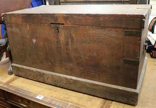 A pine blanket chest, W.95cm (a.f.)